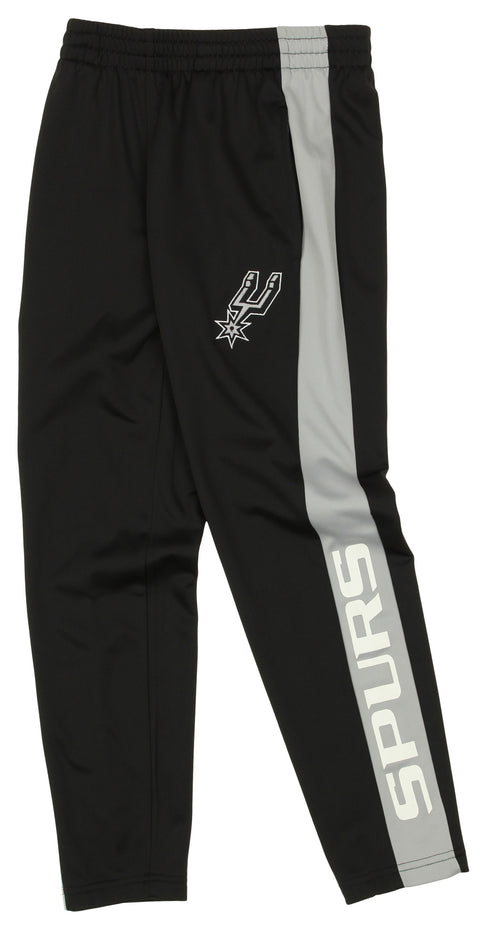 OuterStuff NBA Youth Boys Side Stripe Slim Fit Performance Pant, San Antonio Spurs