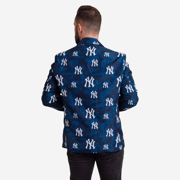 FOCO MLB Men's New York Yankees 2019 Repeat Logo Camo Business Jacket