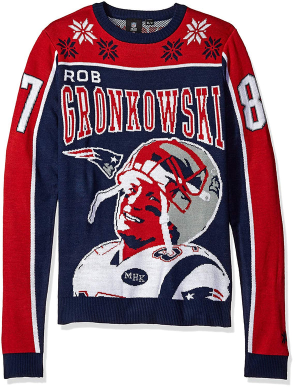 KLEW NFL Men's New England Patriots Rob Gronkowski #87 Ugly Sweater