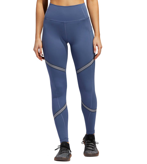 Adidas Women's Believe This 3-Stripes Athletic Leggings, Tech Ink