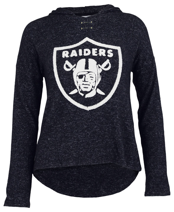 Outerstuff NFL Youth Girls Las Vegas Raiders 3D Logo Hooded T-Shirt