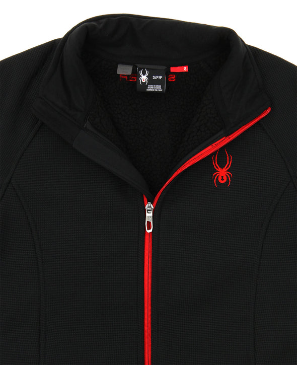 Spyder Men's Stellar Jacket Sherpa Lined Bonded Fleece, Black