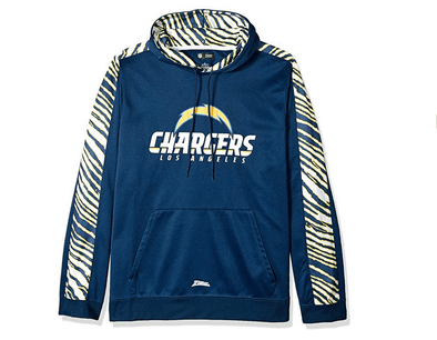 Zubaz Men's NFL San Diego Chargers Pullover Hoodie With Zebra Accents