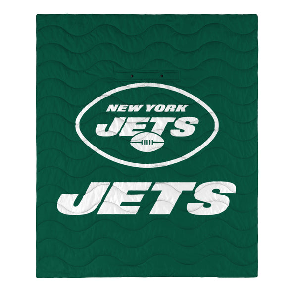 FOCO NFL New York Jets Exclusive Outdoor Wearable Big Logo Blanket, 50" x 60"