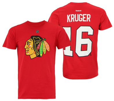 Reebok NHL Men's Chicago Blackhawks Marcus Kruger #16 Team Logo Tee