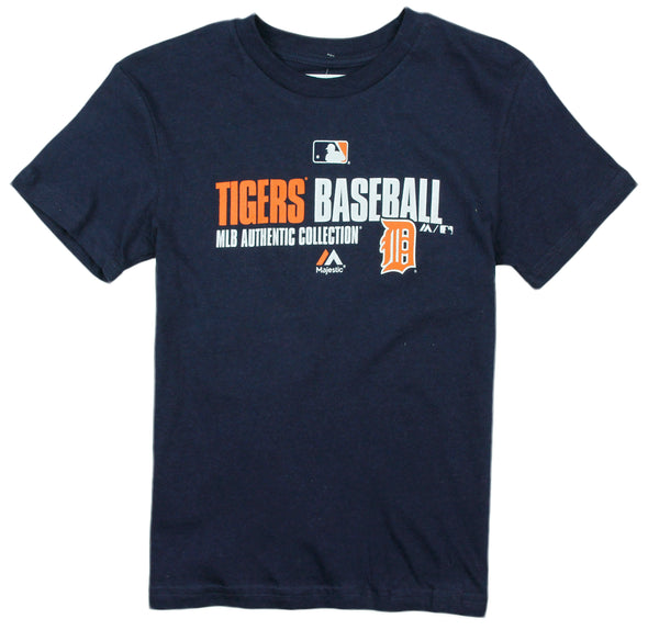 Outerstuff MLB Baseball Kids Detroit Tigers Authentic Collection Tee Shirt - Navy
