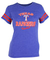 Outerstuff MLB Youth Girls (4-16) Texas Rangers Short Sleeve Burnout Tee Shirt