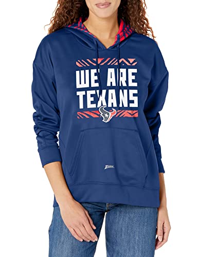 Zubaz NFL Women's Houston Texans Solid Team Color Hoodie with Zebra Details