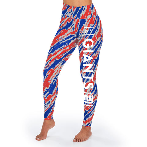 Zubaz NFL Women's New York Giants Diagonal Streak Leggings
