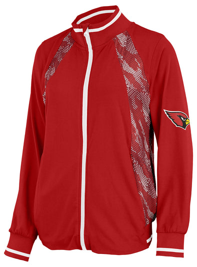 Zubaz NFL Women's Arizona Cardinals Elevated Full Zip Viper Accent Jacket