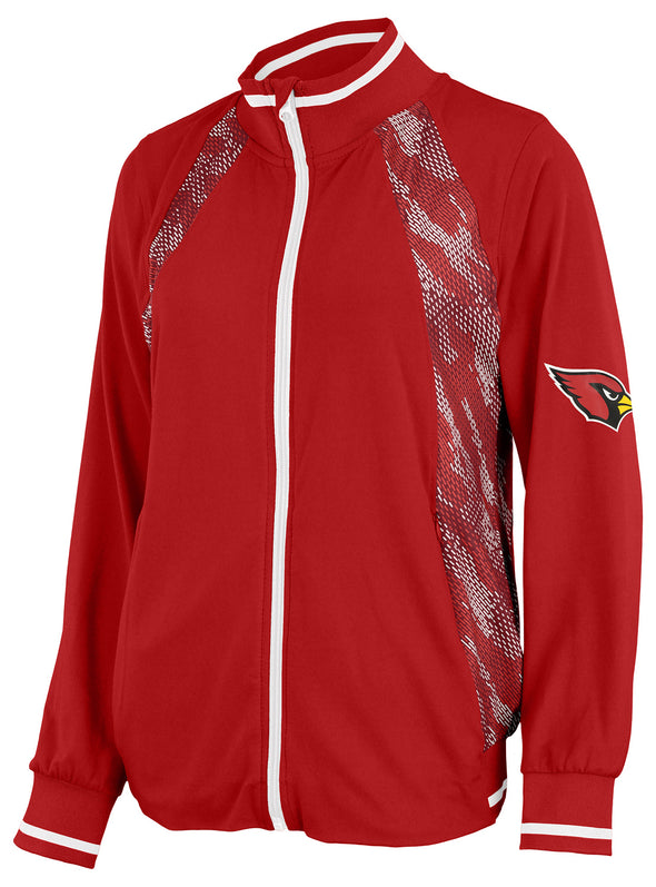 Zubaz NFL Women's Arizona Cardinals Elevated Full Zip Viper Accent Jacket