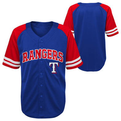 Outerstuff Kids MLB Texas Rangers Button Up Baseball Team Home Jersey