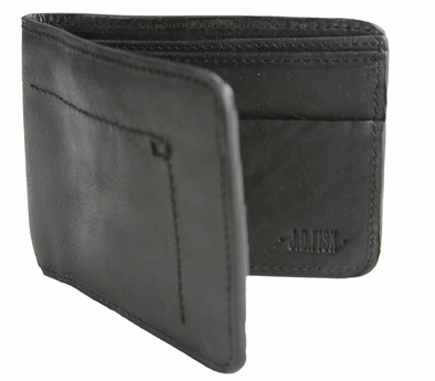 JD Fisk Men's Hand Tack Billfold Wallet, Black