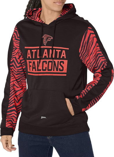 Zubaz NFL Men's Atlanta Falcons Team Color with Zebra Accents Pullover Hoodie