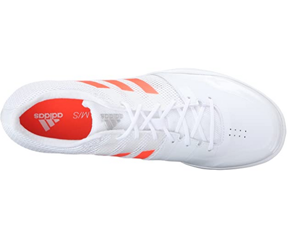 Adidas Men's Performance Adizero LJ Track Shoes, White/Solar Red/Silver