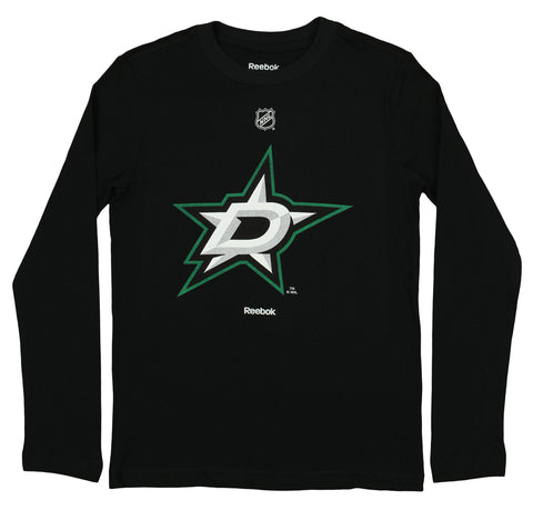 Reebok NHL Youth Dallas Stars Long Sleeve Team Logo Tee, Black