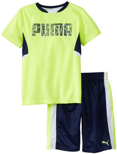 Puma Kids Boys Shatter Set - Shirt and Shorts - Safety Yellow