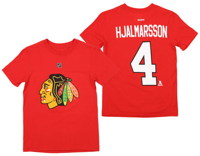 Reebok NHL Boys Youth Chicago Blackhawks Niklas Hjalmarsson #4 Short Sleeve Tee, Red