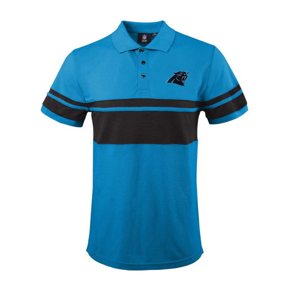 FOCO Men's NFL Carolina Panthers Stripe Polo Shirt