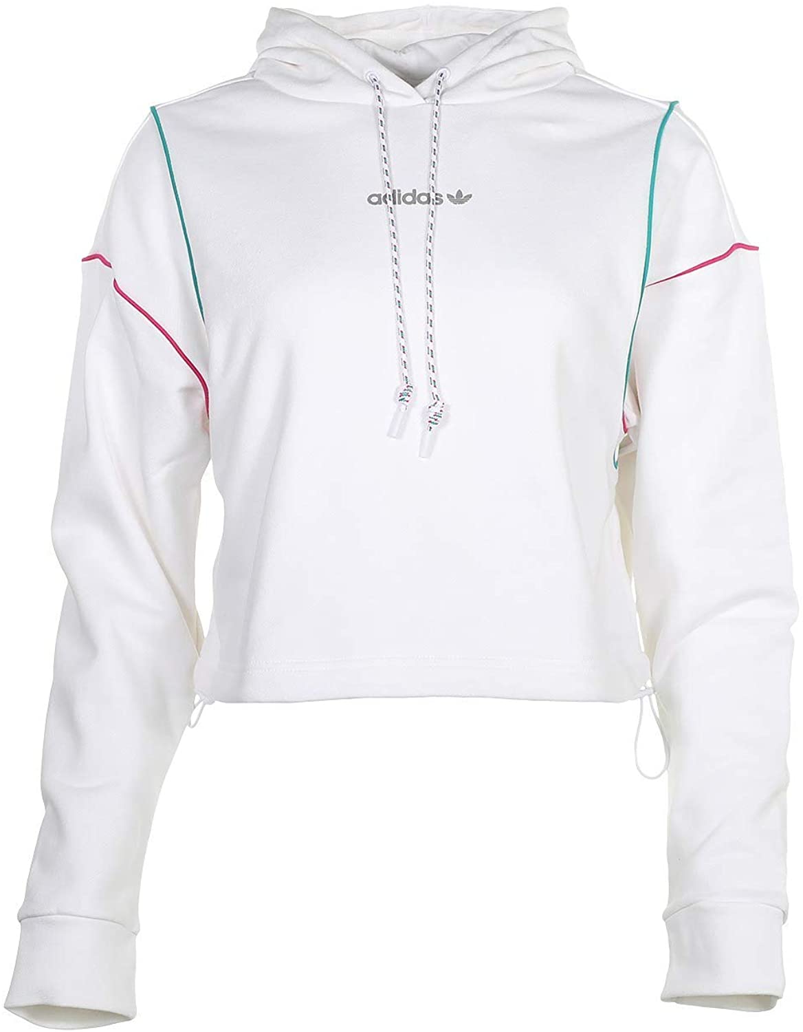 Adidas Women s Cropped Hoodie White Fanletic