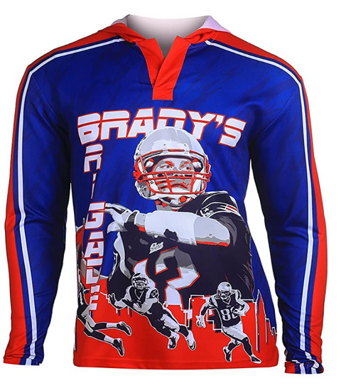 Klew Men's NFL Football New England Patriots Tom Brady #12 2015 Hooded Top