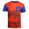 KLEW MLB Men's New York Mets Big Graphics Pocket Logo Tee T-shirt, Orange