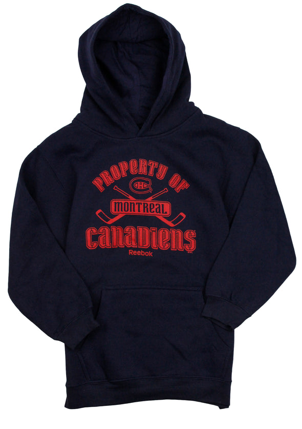 Reebok NHL Youth Boys Montreal Canadiens Pullover Sweatshirt Hoodie, Navy