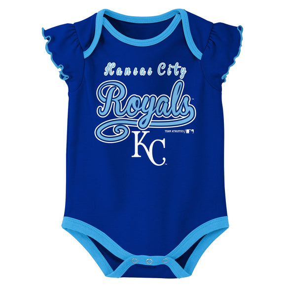 Outerstuff MLB Baseball Infants Kansas City Royals 3 pack Creeper Set
