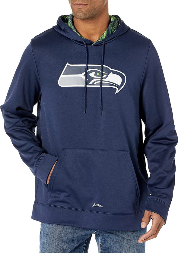 Zubaz Seattle Seahawks NFL Men's Team Color Hoodie with Team Camo Liner