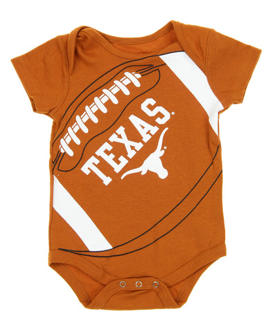 OuterStuff NCAA Infant Texas Longhorns Fanatic Football One Piece, Burnt Orange