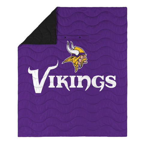 FOCO NFL Minnesota Vikings Exclusive Outdoor Wearable Big Logo Blanket, 50" x 60"