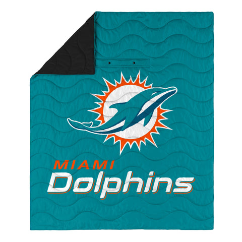 FOCO NFL Miami Dolphins Exclusive Outdoor Wearable Big Logo Blanket, 50" x 60"