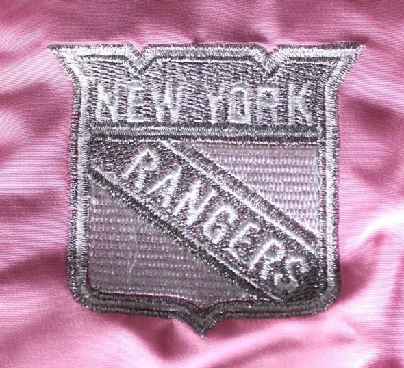 NHL Hockey Youth Girl's New York Rangers Winter Hooded Jacket, Pink