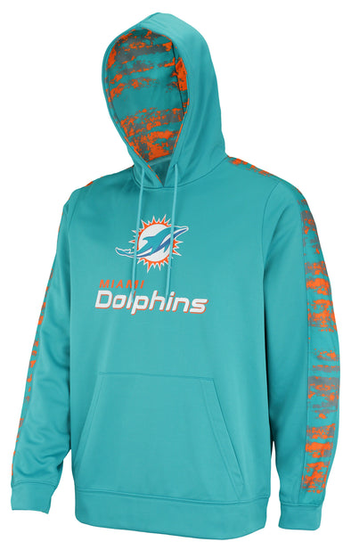 Zubaz NFL Men's Miami Dolphins Hoodie w/ Oxide Sleeves