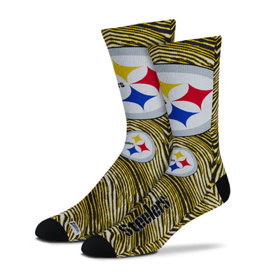 Zubaz By For Bare Feet NFL Youth Pittsburgh Steelers Zubified Dress Socks, One Size