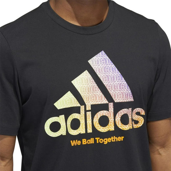 adidas Men's We Ball Together Badge of Sport Tee, Black