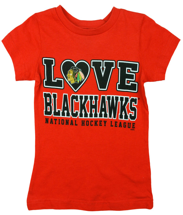 NHL Hockey Toddler Girls Chicago Blackhawks Love Shirt - Red