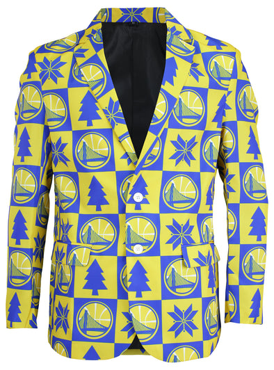 FOCO NBA Men's Golden State Warriors Patches Ugly Business Jacket
