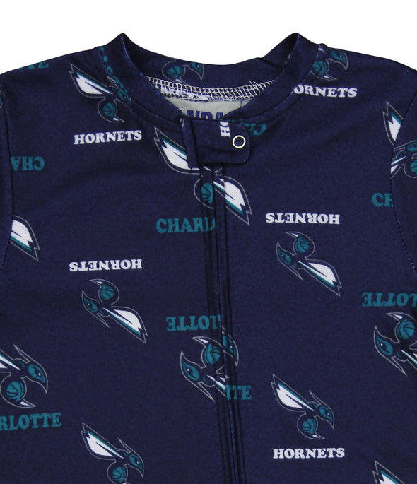 Outerstuff Charlotte Hornets NBA Newborn/Infant All-Over-Print Sleeper, Blue