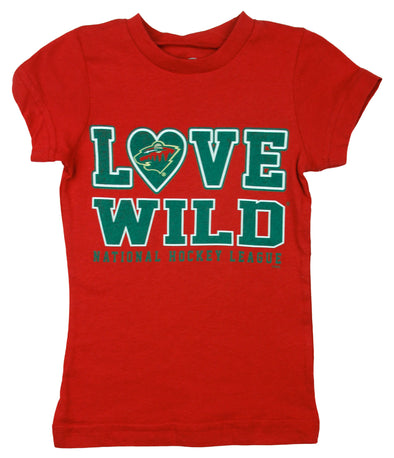 NHL Hockey Toddler Girls Minnesota Wild Love Shirt - Red