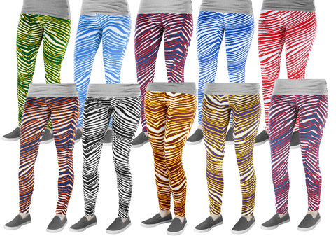 Zubaz Women's Zebra Print Legging Spandex Pants, Color Options