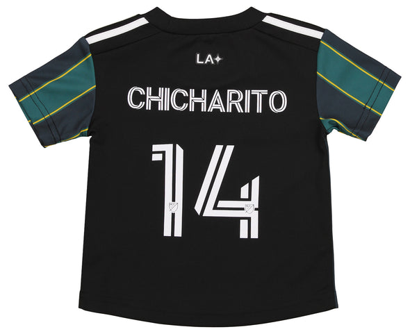 adidas LA Galaxy Javier Chicharito Hernández #14 MLS Infant (12M-24M) Secondary Replica Jersey, Black/Green