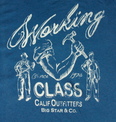 Big Star Working Class Logo Mens Graphic T-Shirt, Blue
