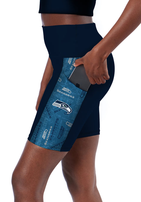 Certo By Northwest NFL Women's Seattle Seahawks Method Bike Shorts, Navy