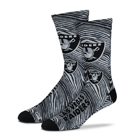 Zubaz By For Bare Feet NFL Adults Unisex Las Vegas Raiders Zubified Dress Socks, Large