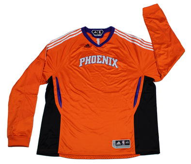Adidas NBA Phoenix Suns Team Basketball Long Sleeve Shooting Shirt, Orange