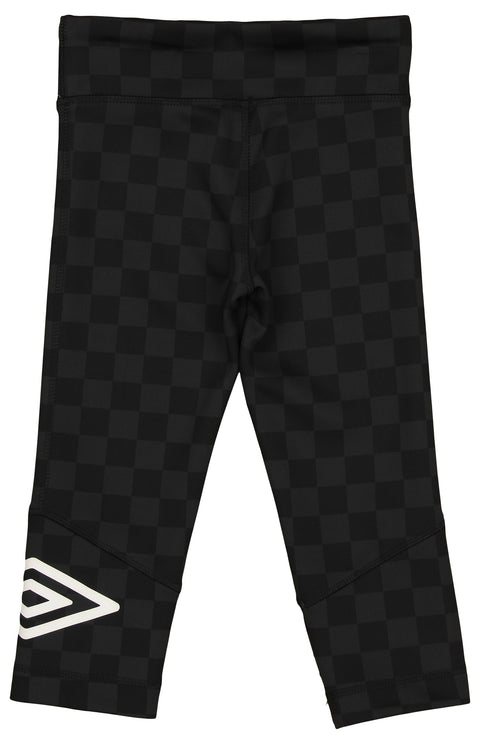 Umbro Girls' Youth (4-14) Checkerboard Diamond Capri Leggings, Black/White