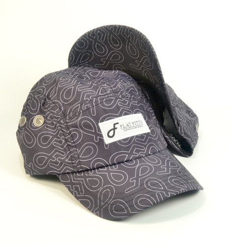 Flat Fitty Pop N Lock Camp Cap Hat, Black Silk, One Size