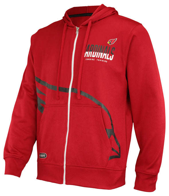 Outerstuff NFL Men's Arizona Cardinals Drill Performance Full Zip Hoodie