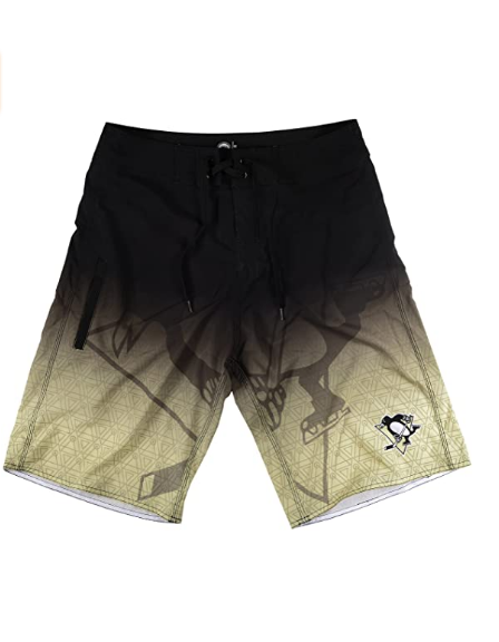 KLEW NHL Men's Pittsburgh Penguins Gradient Board Shorts